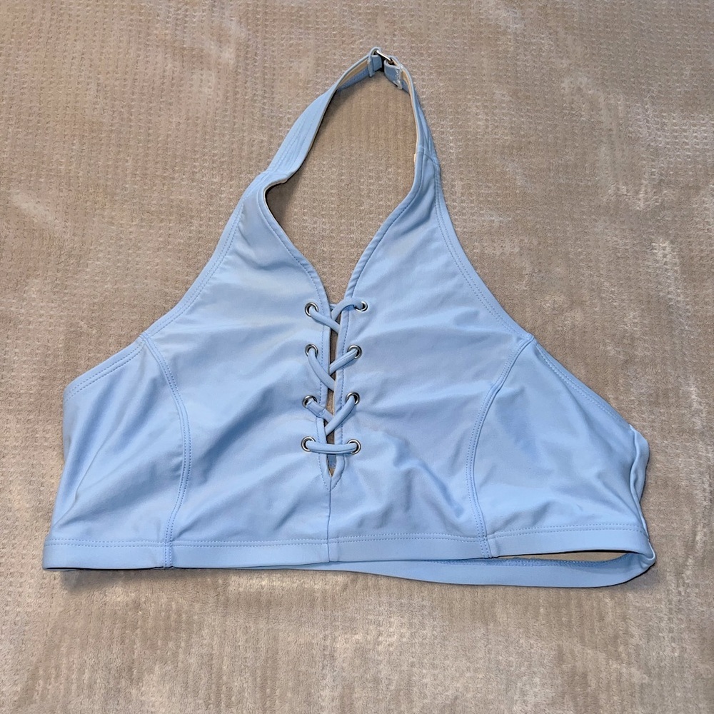 Old Navy Light Blue Halter Bikini Top | Size Large | Like New